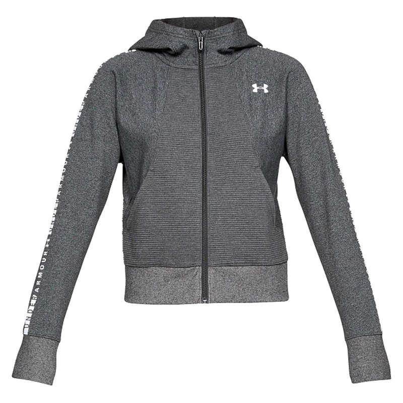 Толстовка женская Under Armour TB Ottoman Fleece FZ серая 1321182-019 — Sport City Толстовка женская Under Armour TB Ottoman Fleece FZ серая 1321182-019