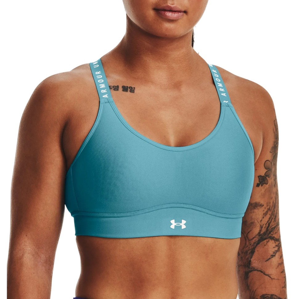 Бра жіночий Under Armour UA Infinity Mid Covered блакитний 1363353-433 — фото 1