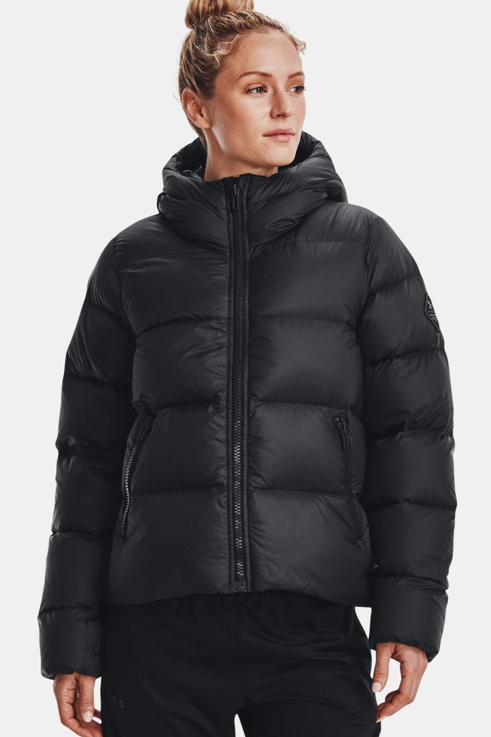 Куртка жіноча Under Armour UA STRM CGI DOWN JKT чорна 1375442-001 — фото 2