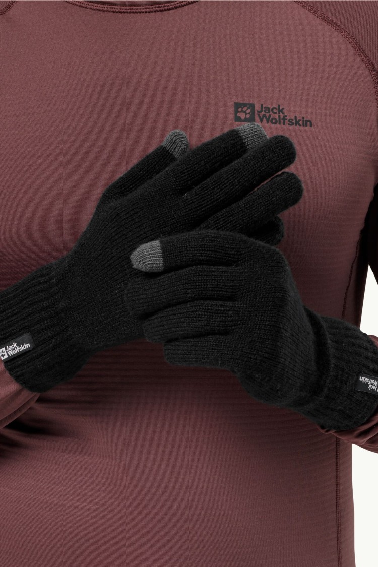 Перчатки мужские Jack Wolfskin RIB GLOVE черные 1911681-6000 изображение 2