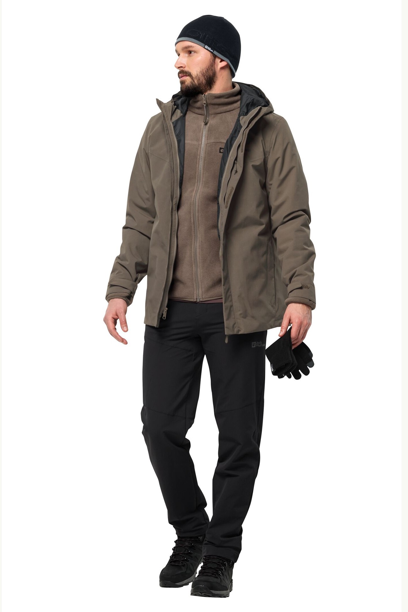 Рукавиці чоловічі Jack Wolfskin RIB GLOVE чорні 1911681-6000 изображение 4