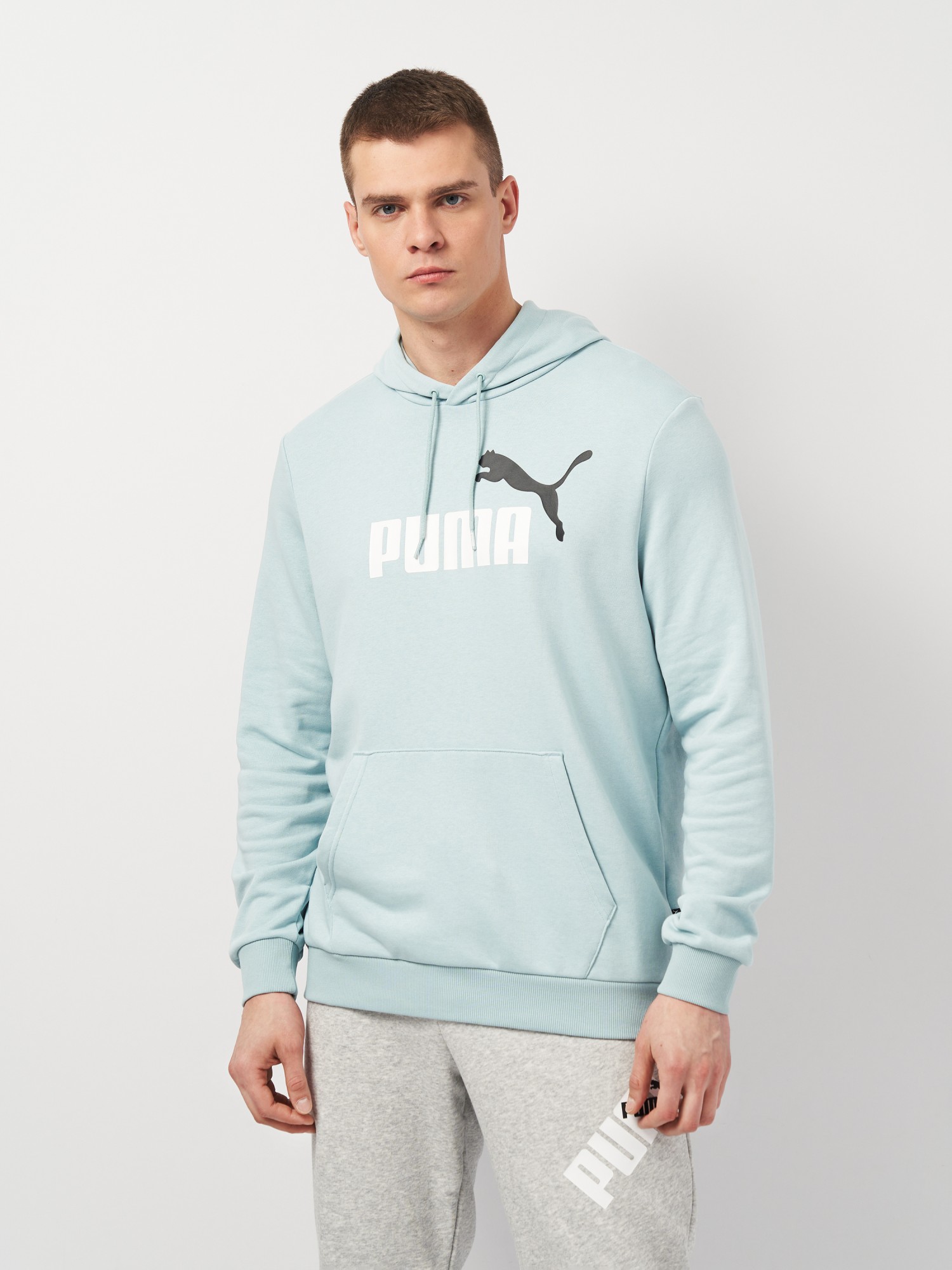 Толстовка чоловіча Puma ESS+ 2 Col Big Logo Hoodie блакитна 58676528 изображение 2