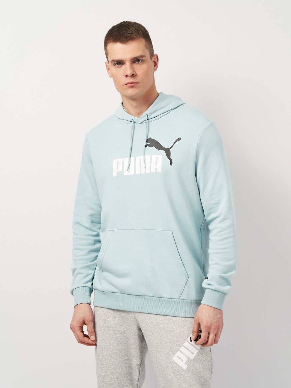 Толстовка чоловіча Puma ESS+ 2 Col Big Logo Hoodie блакитна 58676528 — фото 2
