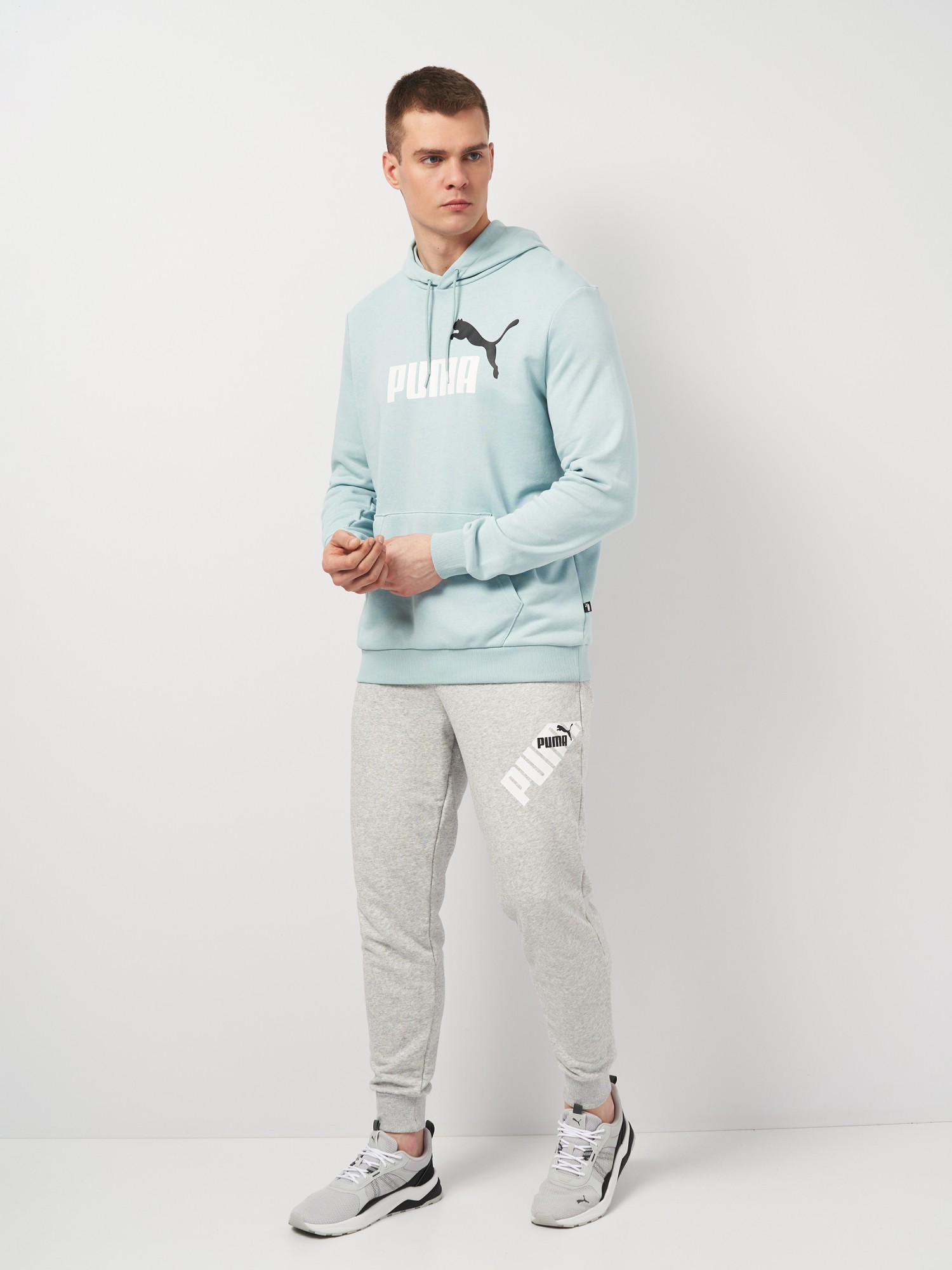 Толстовка чоловіча Puma ESS+ 2 Col Big Logo Hoodie блакитна 58676528 изображение 4