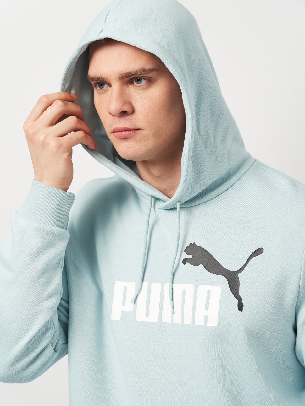 Толстовка чоловіча Puma ESS+ 2 Col Big Logo Hoodie блакитна 58676528 — фото 5