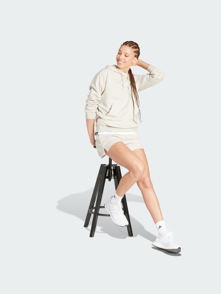 Толстовка женская Adidas W SL FT HD бежевая JC5934 изображение 6