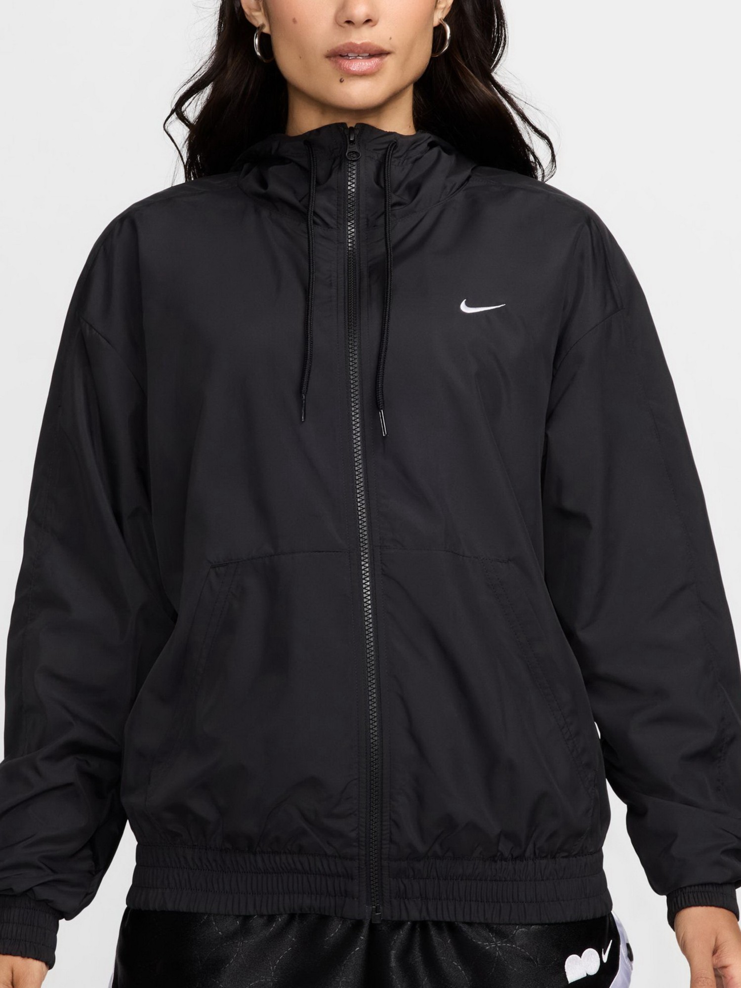 Толстовка жіноча Nike W NSW ESSNTL UV WVN JKT HD чорна FV6298-010 изображение 2