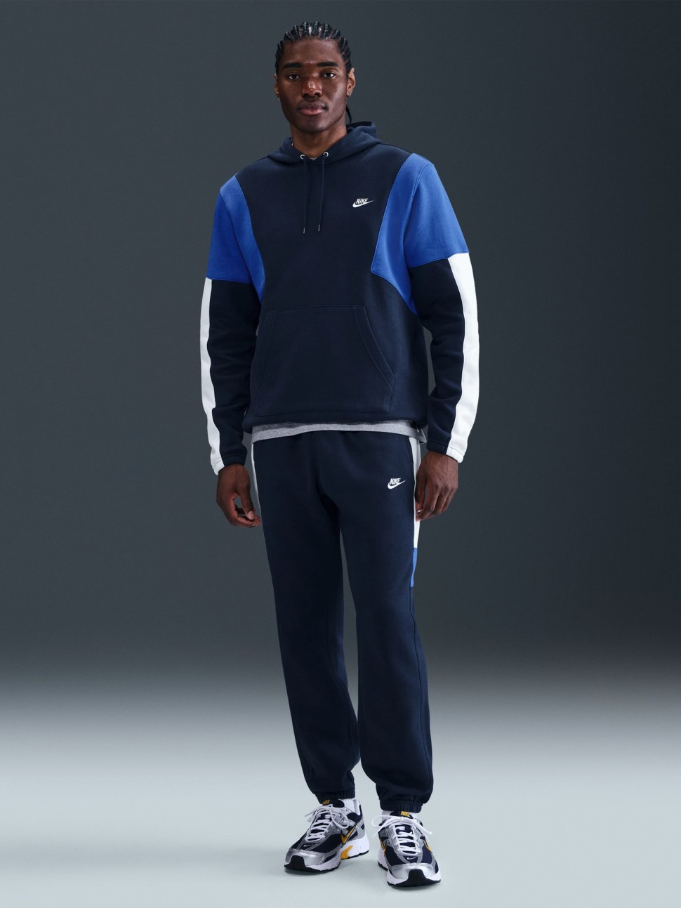 Костюм чоловічий Nike M NK CLUB FLEECE HDED TRACK GX темно-синій HV1165-451 — фото 2