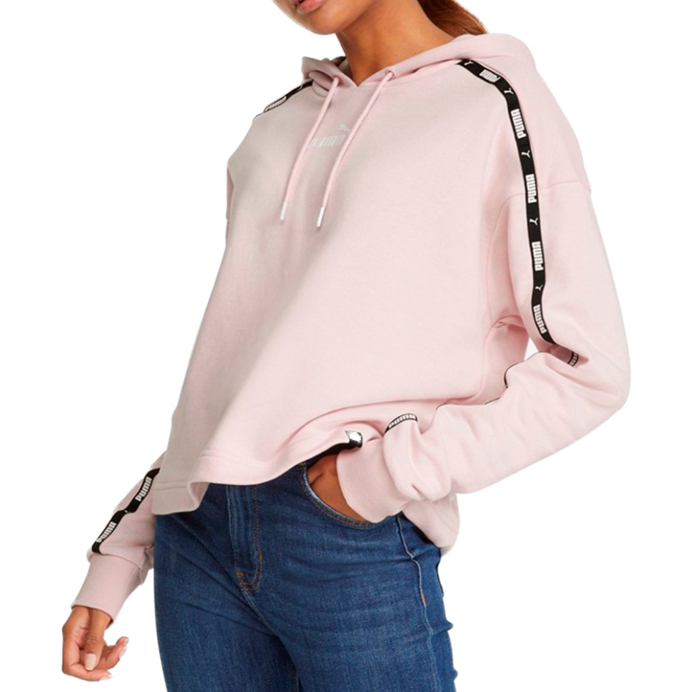 Толстовка жіноча Puma Power Tape Cropped Hoodie рожева 84843116 — фото 1