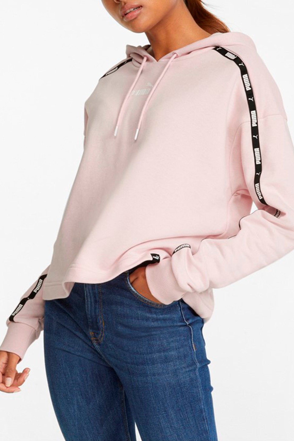 Толстовка жіноча Puma Power Tape Cropped Hoodie рожева 84843116 — фото 2