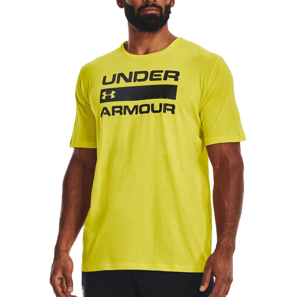 Футболка чоловіча Under Armour UA TEAM ISSUE WORDMARK SS жовта 1329582-799 — фото 1