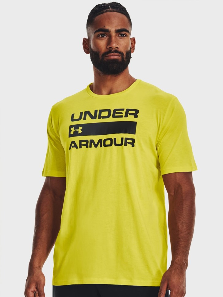 Футболка мужская Under Armour UA TEAM ISSUE WORDMARK SS желтая 1329582-799 изображение 2