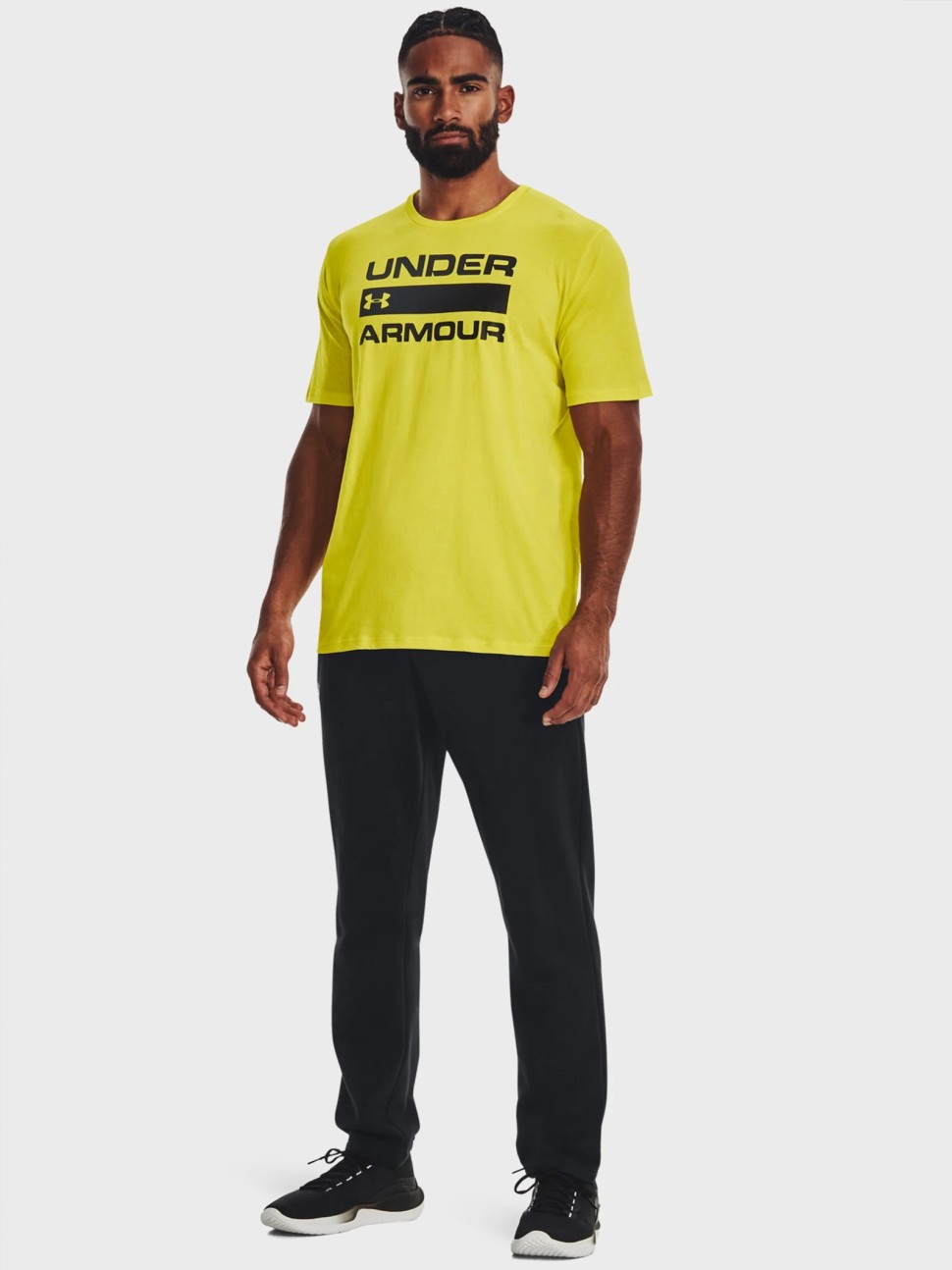 Футболка чоловіча Under Armour UA TEAM ISSUE WORDMARK SS жовта 1329582-799 — фото 3