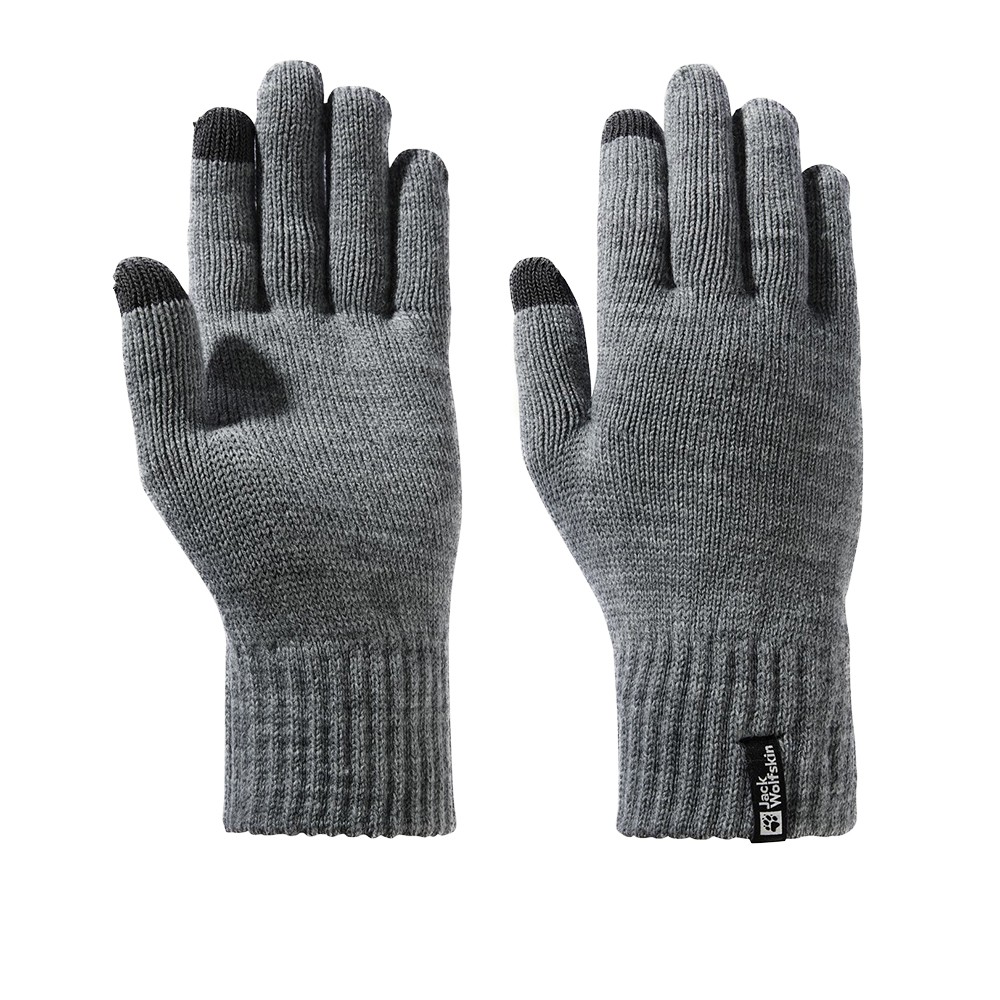 Перчатки мужские Jack Wolfskin RIB GLOVE серые 1911681-6110