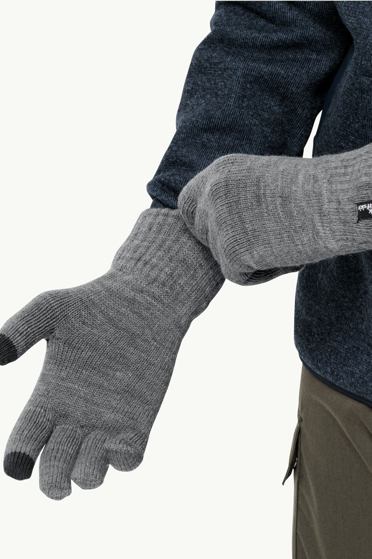 Перчатки мужские Jack Wolfskin RIB GLOVE серые 1911681-6110 изображение 2