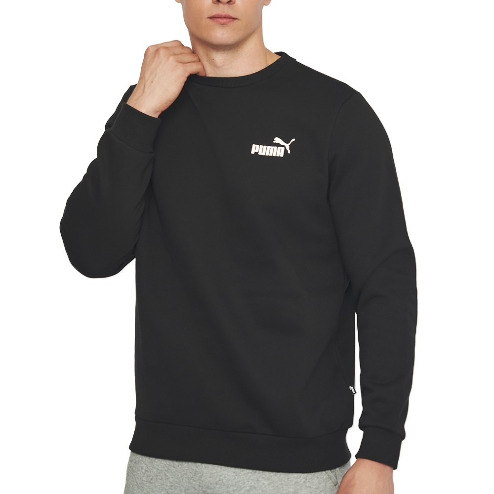 Толстовка мужская Puma ESS Small Logo Crew FL черная 58668201 изображение 1