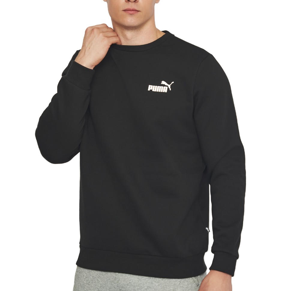 Толстовка чоловіча Puma ESS Small Logo Crew FL чорна 58668201 — фото 1