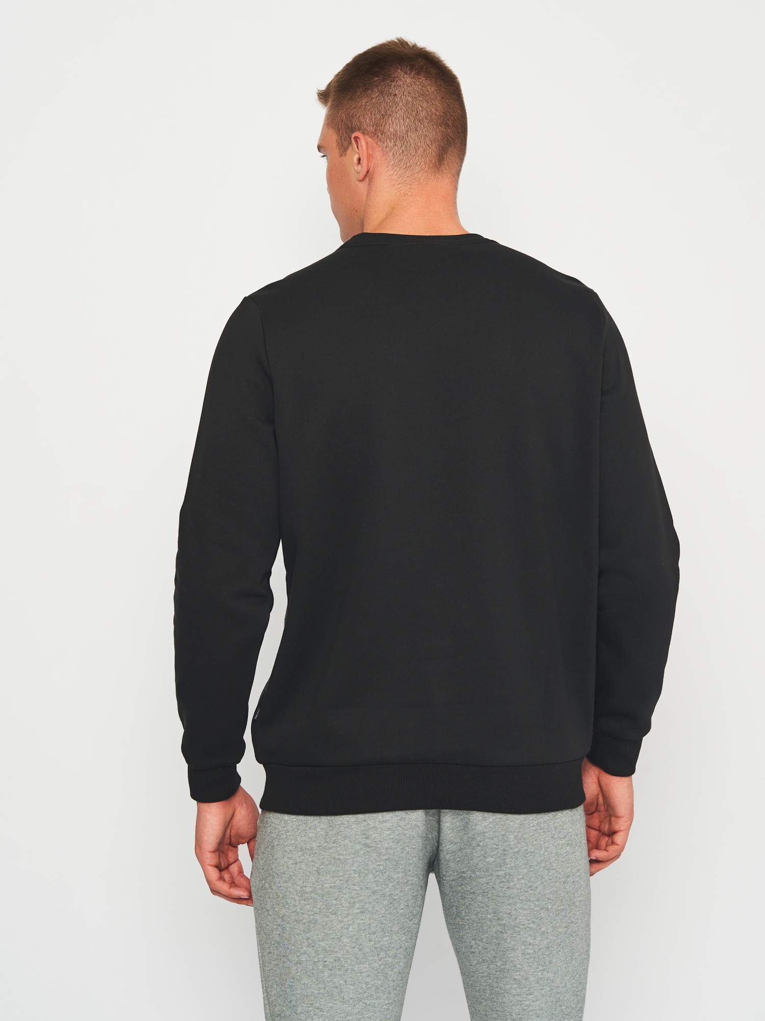 Толстовка мужская Puma ESS Small Logo Crew FL черная 58668201 изображение 3