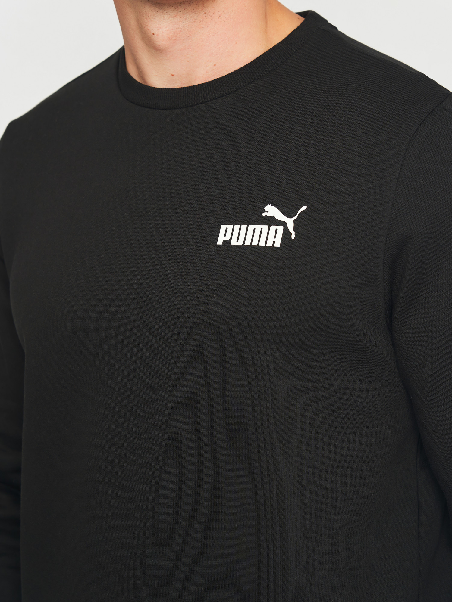 Толстовка мужская Puma ESS Small Logo Crew FL черная 58668201 изображение 4