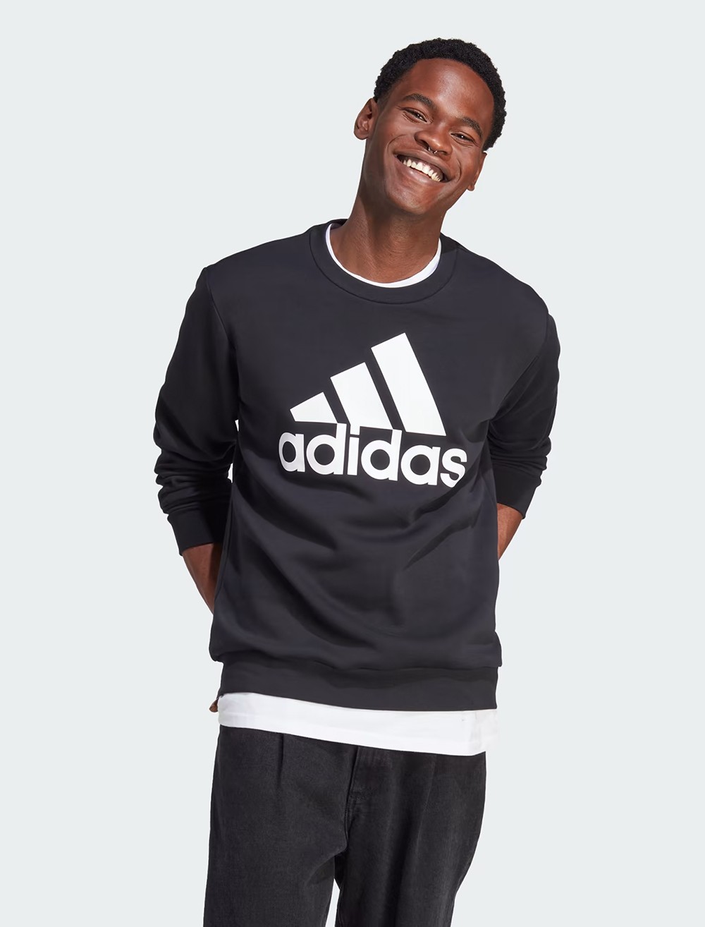 Толстовка мужская Adidas M BL FL SWT черная IB3995 изображение 2