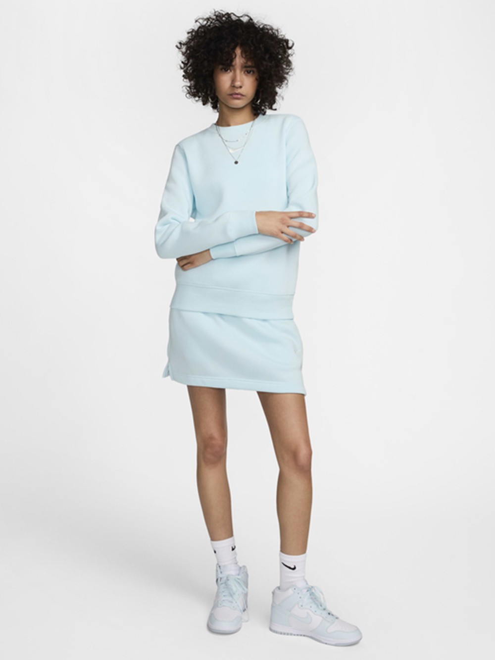 Толстовка женская Nike W NSW PHNX FLC STD CREW голубая DQ5751-474 изображение 6