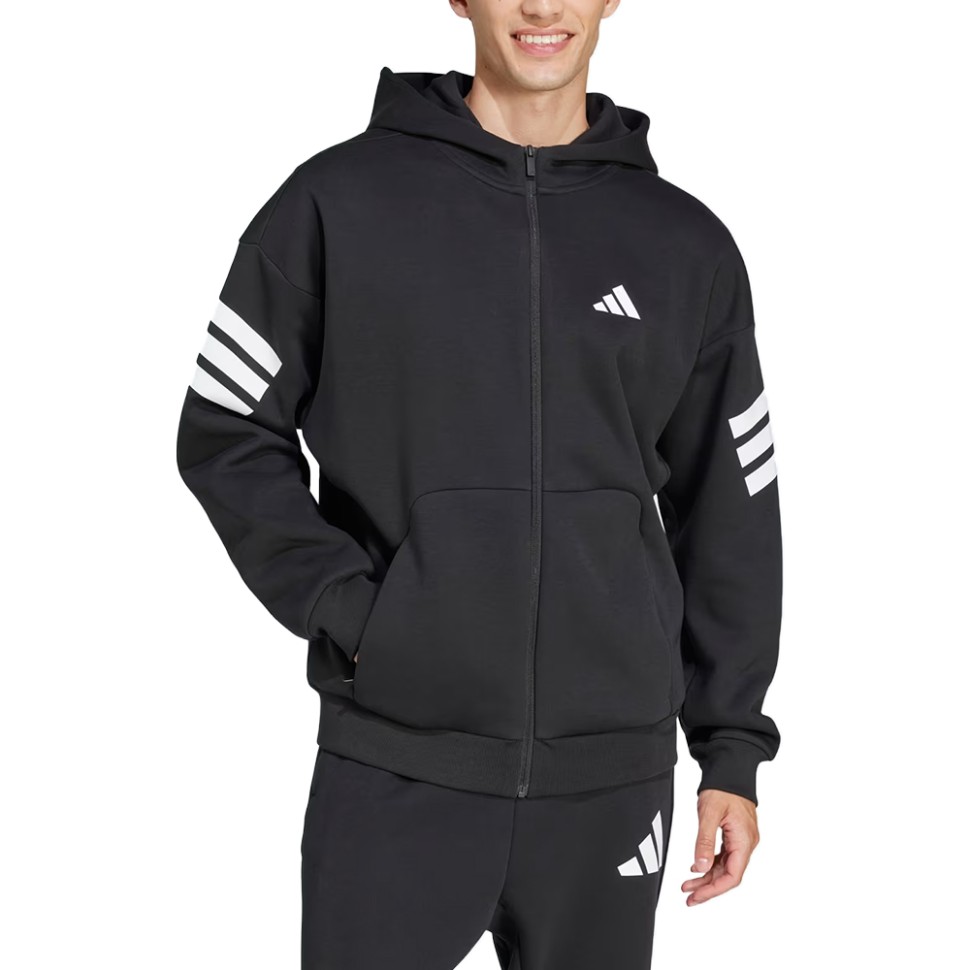 Толстовка мужская Adidas M FI 3S FZ черная JD4827 изображение 1
