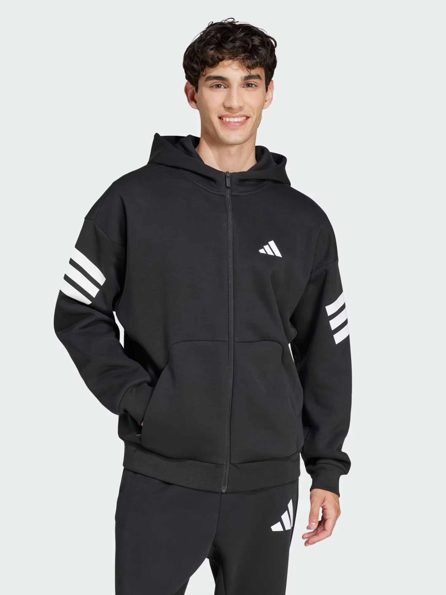 Толстовка чоловіча Adidas M FI 3S FZ чорна JD4827 изображение 2