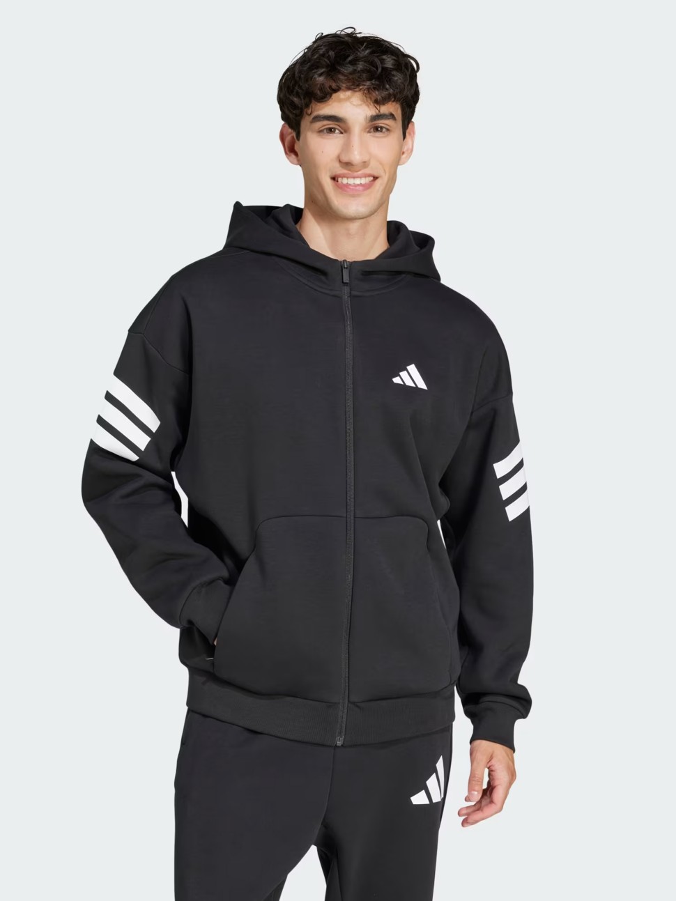 Толстовка чоловіча Adidas M FI 3S FZ чорна JD4827 — фото 2