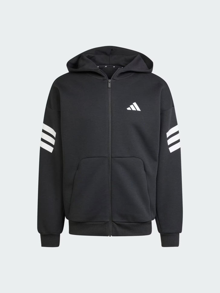 Толстовка мужская Adidas M FI 3S FZ черная JD4827 изображение 7