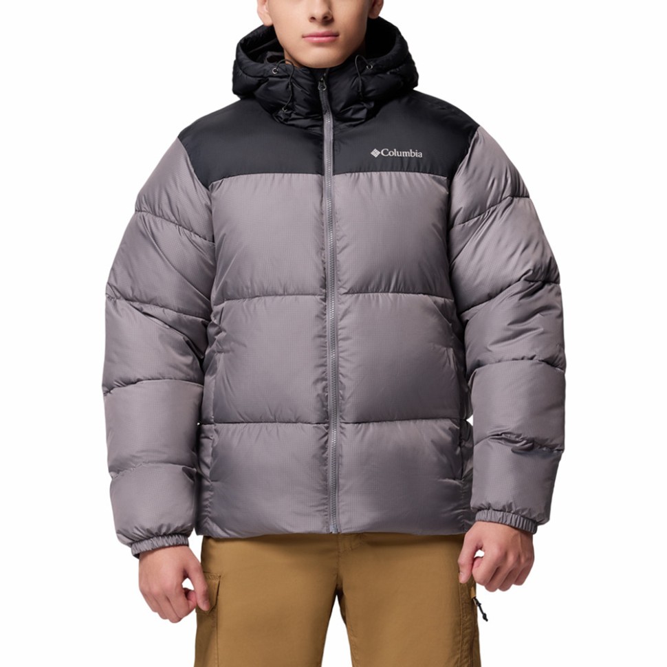 Куртка чоловіча Columbia Puffect™ II Hooded Jacket темно-сіра 2086851-023 — фото 1