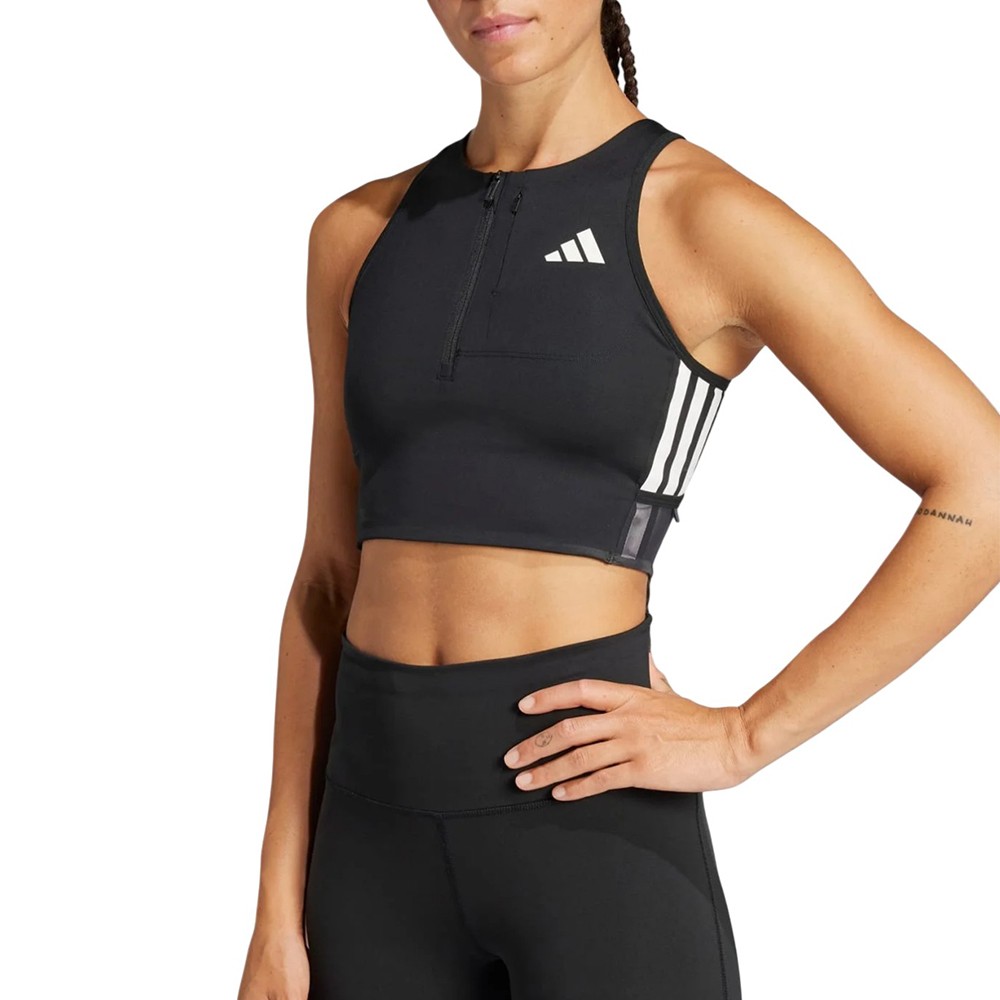Майка жіноча Adidas ADIZERO CROP W чорна JN7162 изображение 1