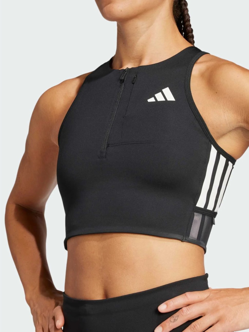 Майка жіноча Adidas ADIZERO CROP W чорна JN7162 — фото 4