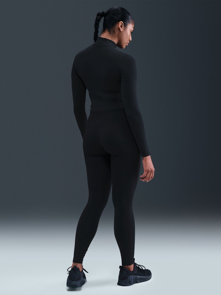 Футболка женская Nike W NK ONE DF QZ FTTD MDLYR SPD черная IM9447-010 изображение 6