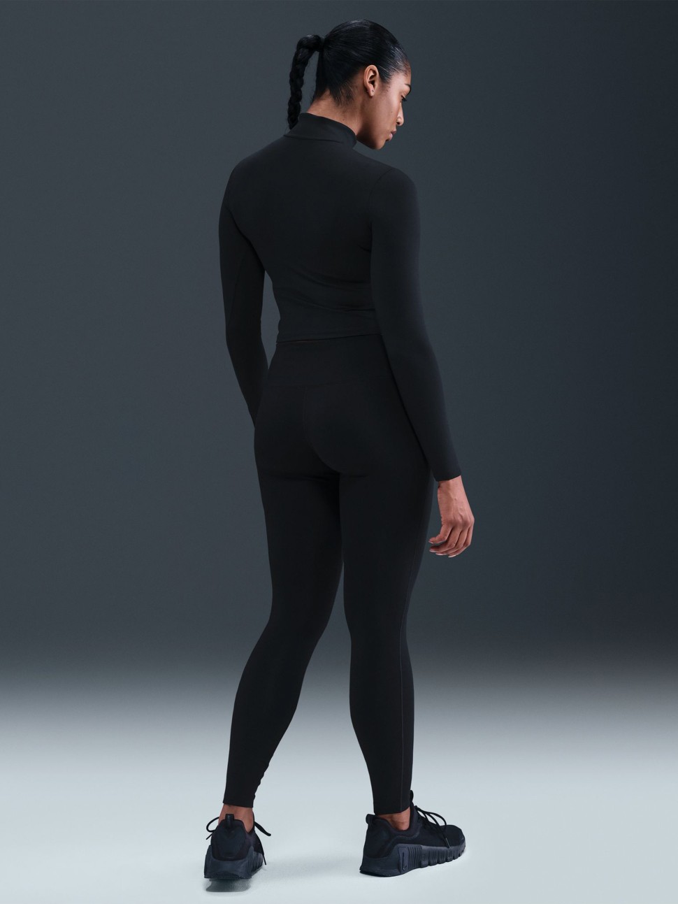 Футболка жіноча Nike W NK ONE DF QZ FTTD MDLYR SPD чорна IM9447-010 — фото 6
