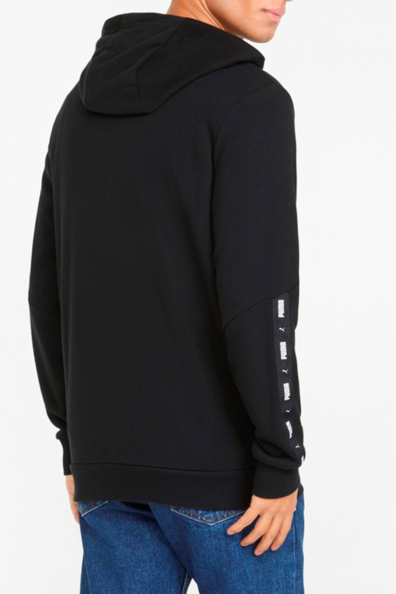 Толстовка чоловіча Puma Ess+ Tape Full-Zip Hoodie чорна 84876801 изображение 3
