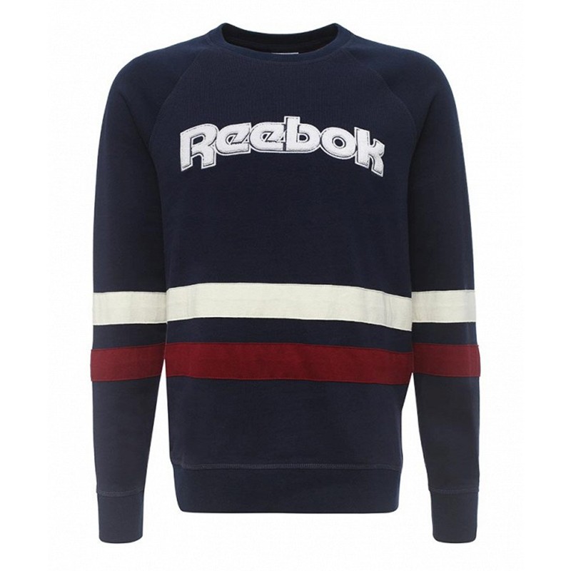 Толстовка мужская Reebok Chenille Crewneck синяя BK4933 — Sport City Толстовка мужская Reebok Chenille Crewneck синяя BK4933