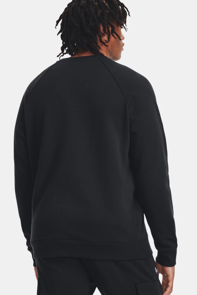 Толстовка мужская Under Armour UA Rival Fleece Crew черная 1379755-001 изображение 3