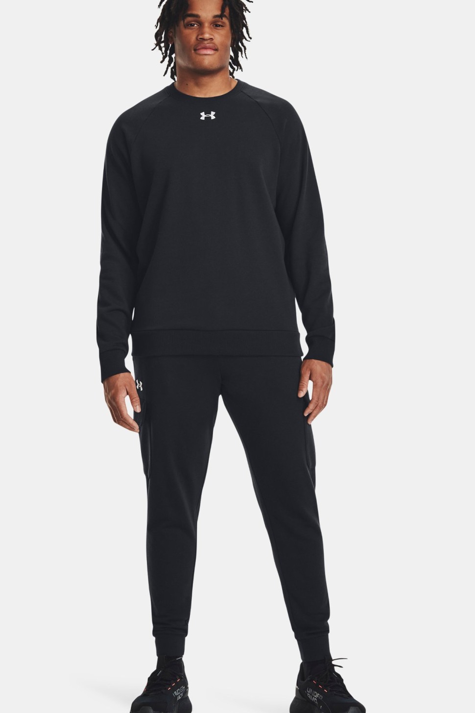 Толстовка чоловіча Under Armour UA Rival Fleece Crew чорна 1379755-001 — фото 4