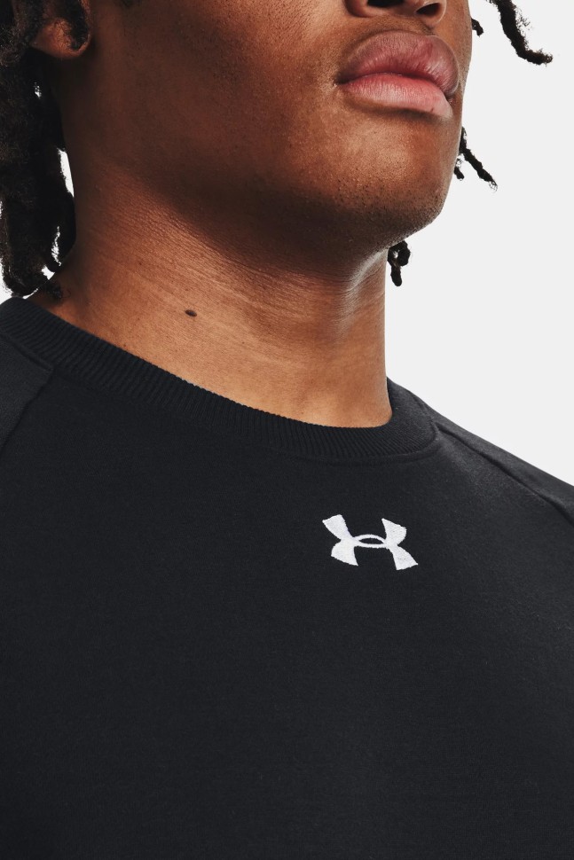 Толстовка мужская Under Armour UA Rival Fleece Crew черная 1379755-001 изображение 5