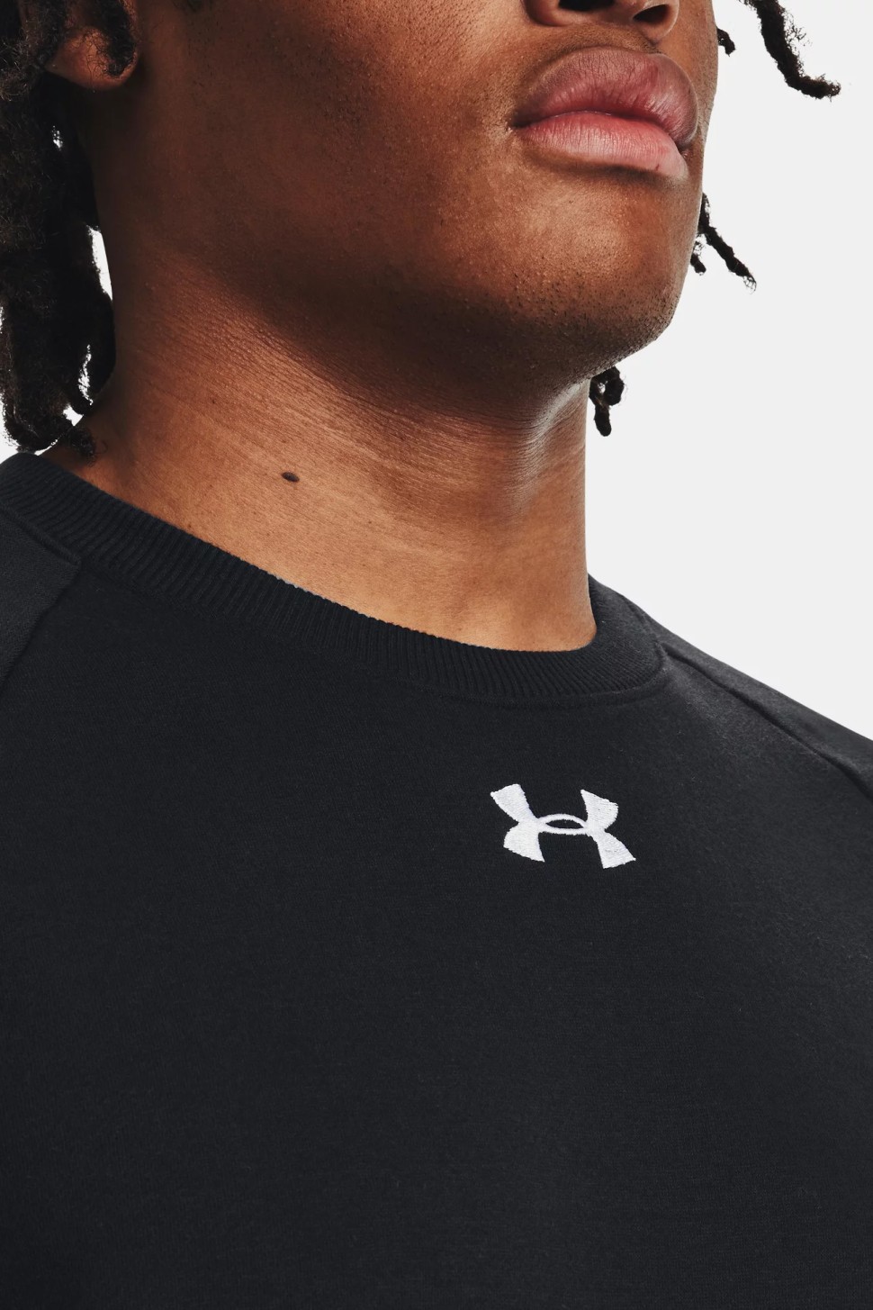 Толстовка чоловіча Under Armour UA Rival Fleece Crew чорна 1379755-001 — фото 5