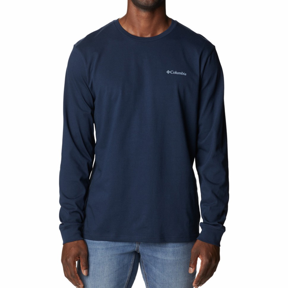 Лонгслів чоловічий Columbia Explorers Canyon™ Long Sleeve T-Shirt синій 2054551-464 — фото 1