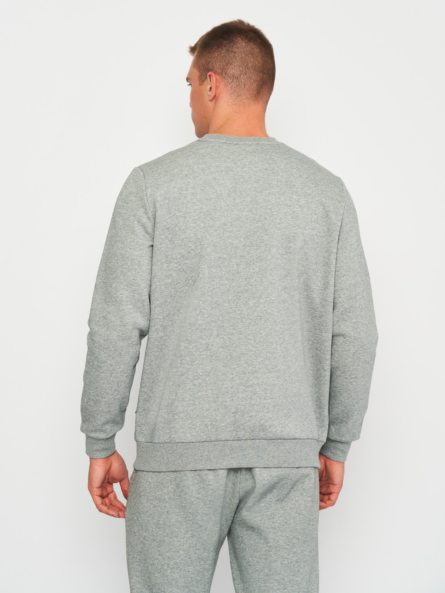 Толстовка мужская Puma ESS Small Logo Crew FL серая 58668203 изображение 3