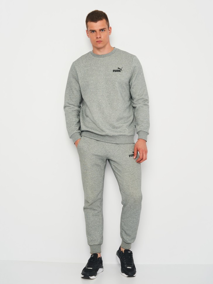 Толстовка чоловіча Puma ESS Small Logo Crew FL сіра 58668203 изображение 5