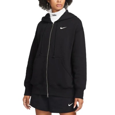 Толстовка женская Nike W NSW STYLE FLC FZ HOODIE OS черная DQ5758-010