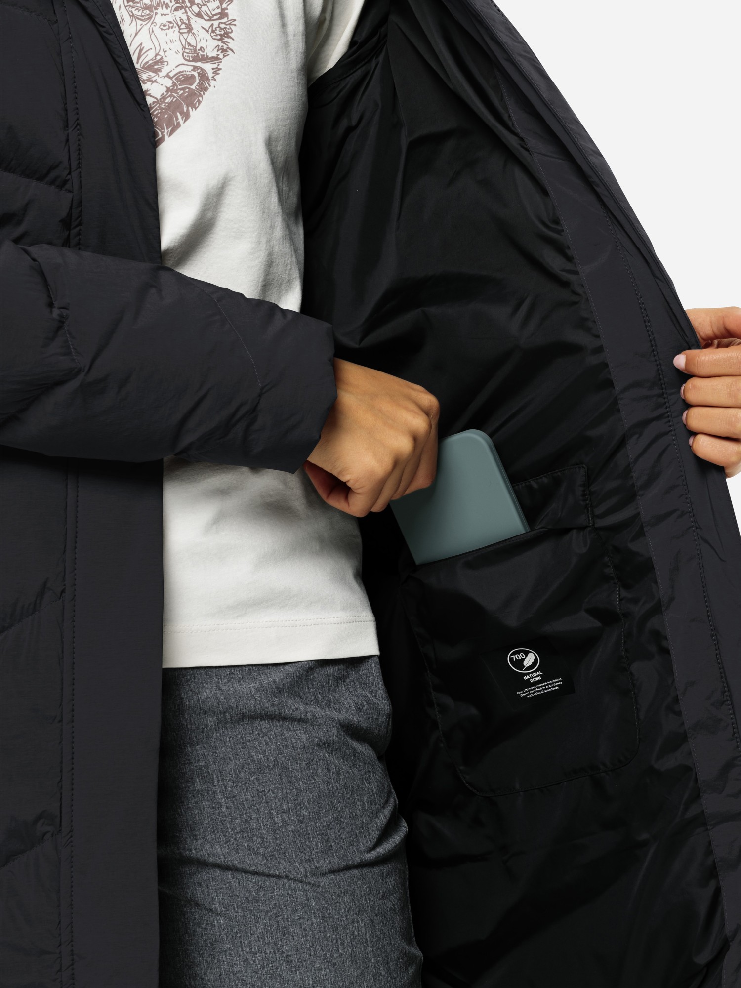 Куртка женская Jack Wolfskin MARIENPLATZ COAT W темно-серая 1206971-6350 изображение 4