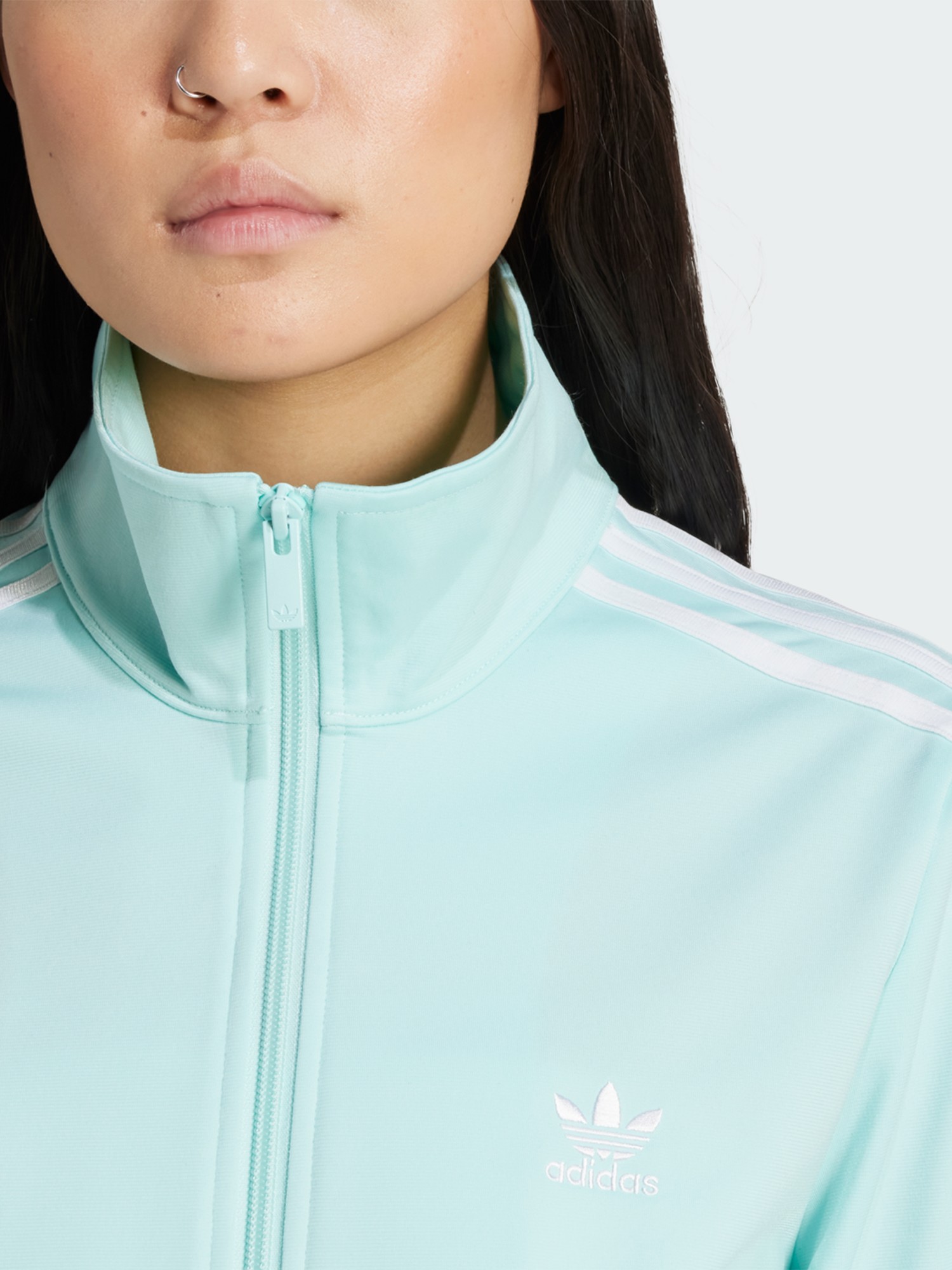 Толстовка женская Adidas FIREBIRD  TT голубая JC8266 изображение 4