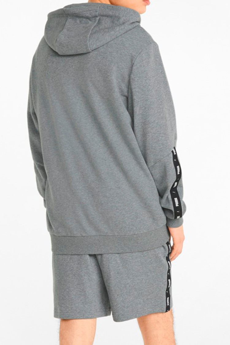 Толстовка мужская Puma Ess+ Tape Full-Zip Hoodie серая 84876803 изображение 3