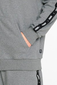 Толстовка мужская Puma Ess+ Tape Full-Zip Hoodie серая 84876803 изображение 5