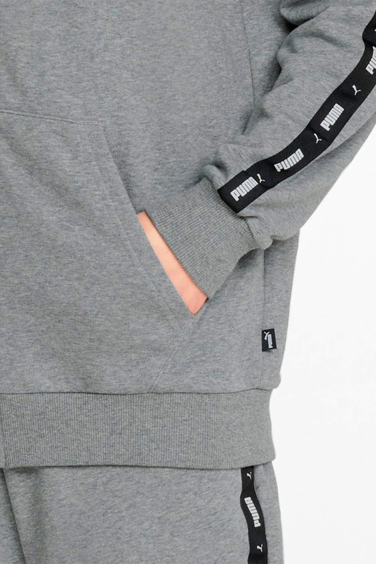 Толстовка мужская Puma Ess+ Tape Full-Zip Hoodie серая 84876803 изображение 5
