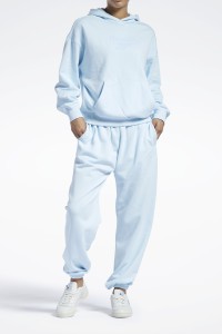 Толстовка женская Reebok Cl Pf Big Logo Ft H голубая HB8642 изображение 2